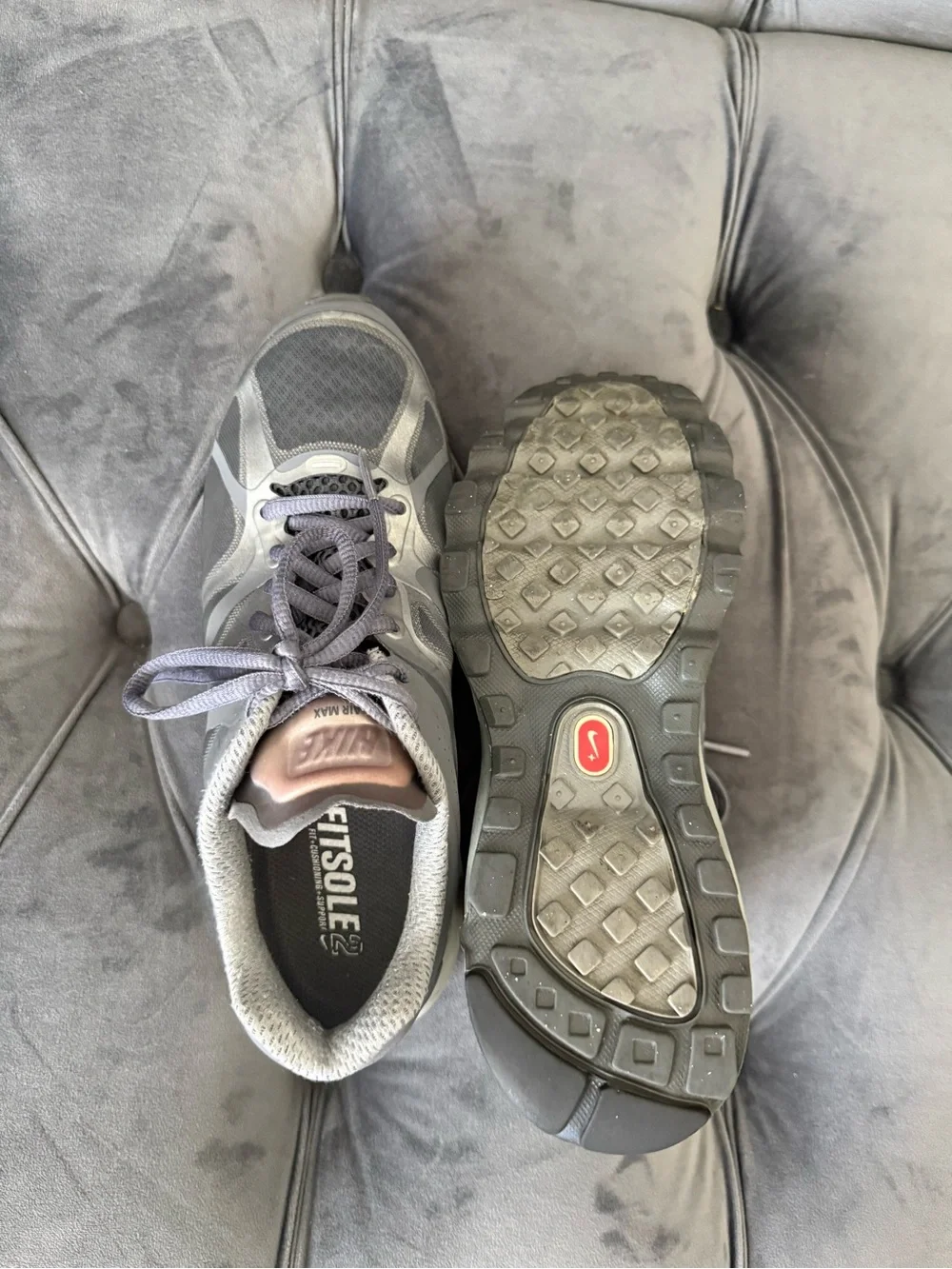 Vintage Y2K Nike Air Max Women's Gray Athletic Sneakers